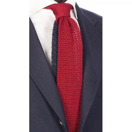 Zdjęcie Czerwono-niebieski, trykotowy krawat dla mężczyzn