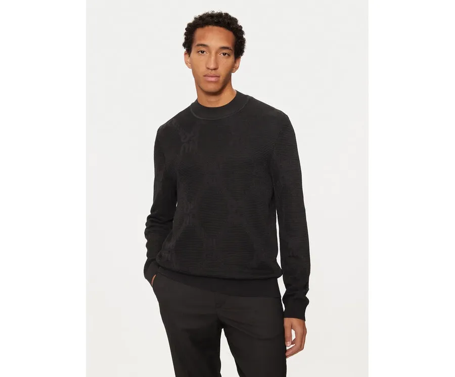 obrazek 1 Hugo Sweter Sylor 50527219 Czarny Regular Fit HUGO