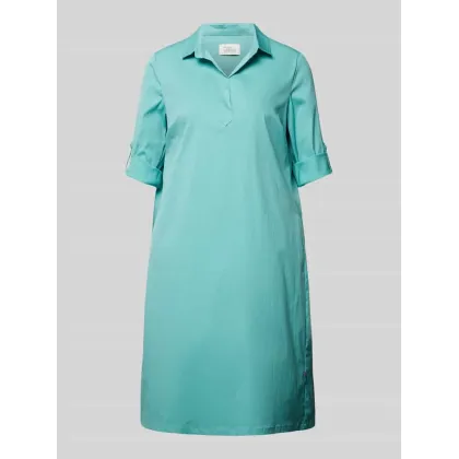 Zdjęcie Sukienka koszulowa o długości do kolan w jednolitym kolorze