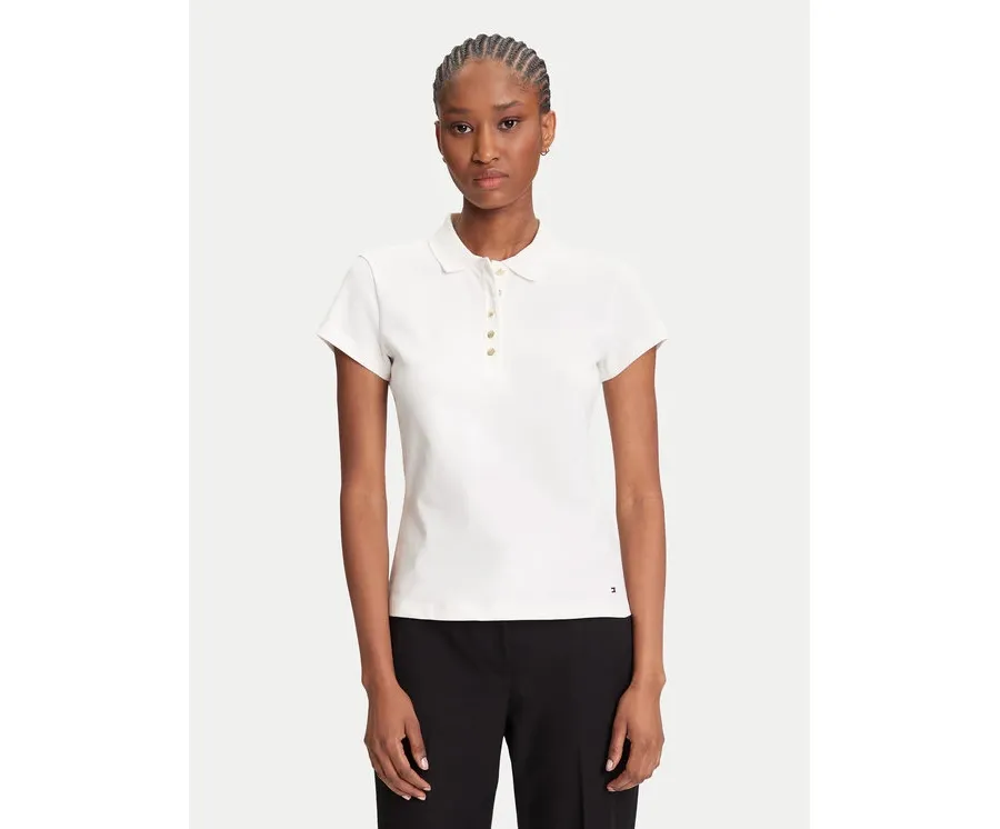 obrazek 1 Tommy Hilfiger Polo Gold Button WW0WW45768 Écru Slim Fit