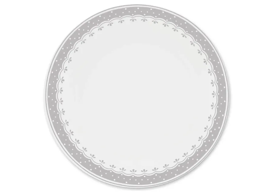 obrazek 1 Luksusowy płaski porcelanowy talerz zdobiony szarym ornamentem - Leander