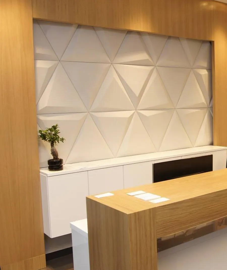 obrazek 1 60x60 cm VT - PB36 (KS kość słoniowa) TRIANGLE - Panel dekor 3D beton architektoniczny