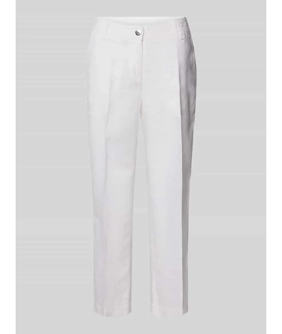 obrazek 1 Spodnie lniane o skróconym kroju regular fit model ‘Nora’