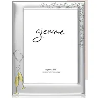 Zdjęcie Elegancka srebrna ramka na zdjęcia 13х18 cm z motywem złotych kieliszków do szampana