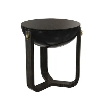 Picture Stylish coffee table for the living room - veneer, brass - Pardo