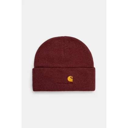 Zdjęcie Carhartt WIP czapka American Script Beanie kolor bordowy I034235.2BYXX