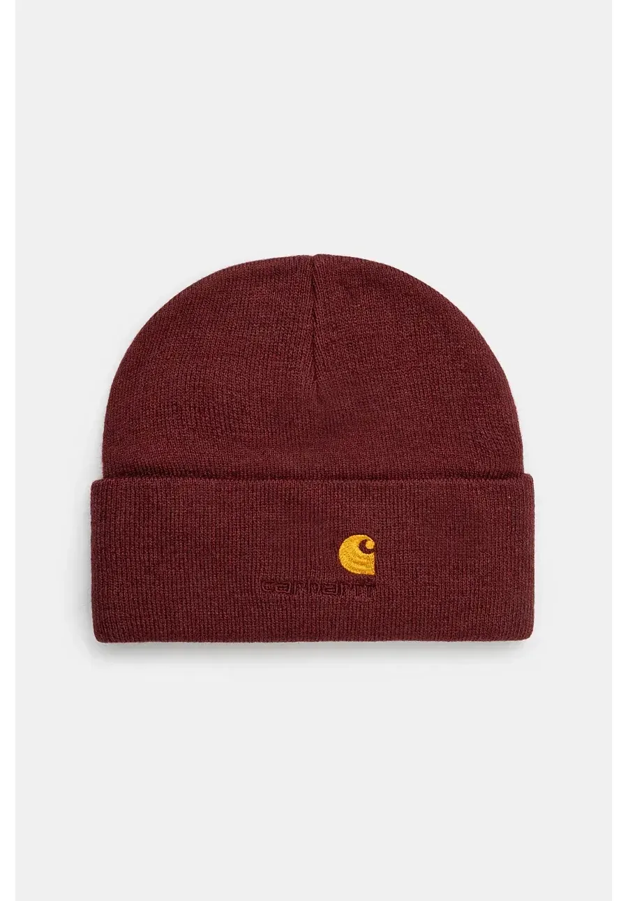 obrazek 1 Carhartt WIP czapka American Script Beanie kolor bordowy  I034235.2BYXX