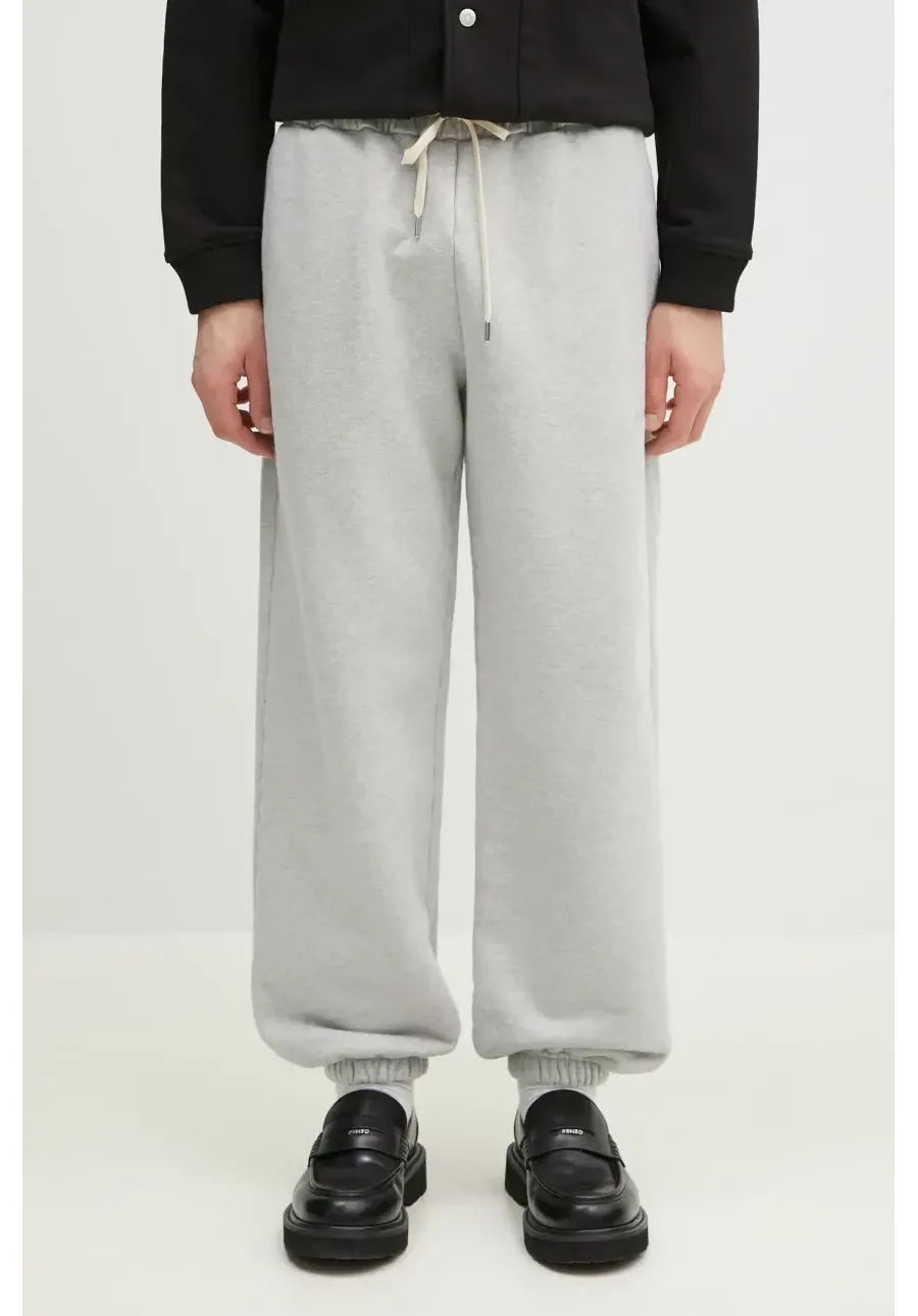 obrazek 1 MKI MIYUKI ZOKU spodnie dresowe bawełniane 800 Gsm Superweight Cuffed Joggers męskie kolor szary gładkie 800.GSM.SUPERW.CUF