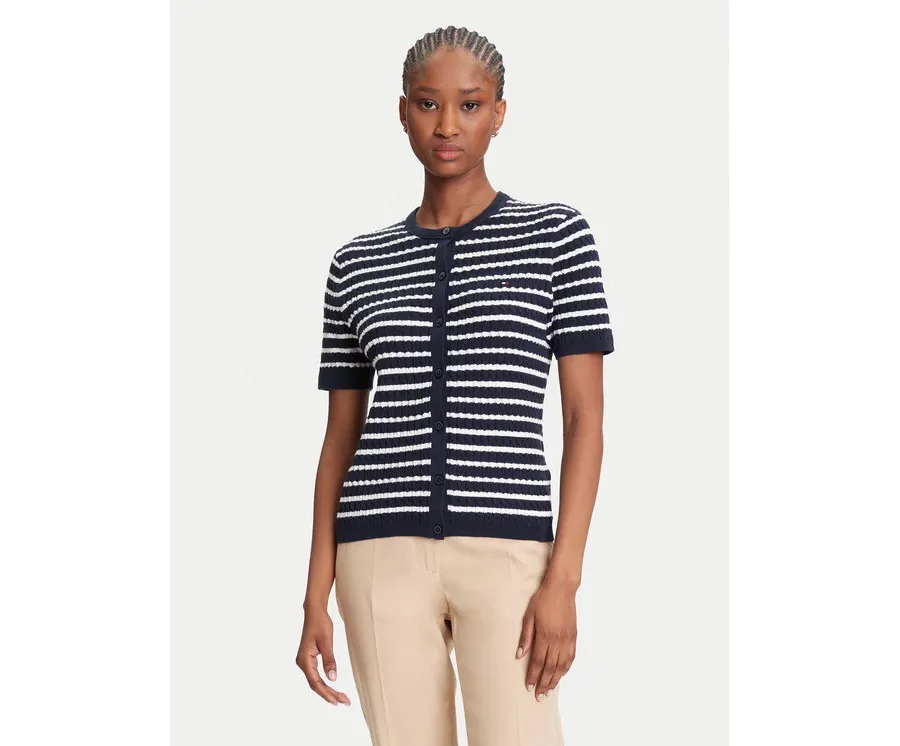 obrazek 1 Tommy Hilfiger Kardigan WW0WW45707 Granatowy Slim Fit