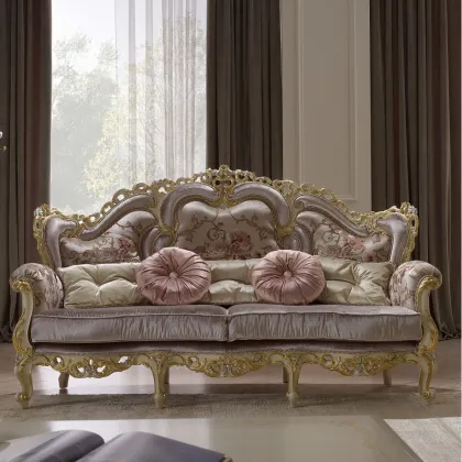 Zdjęcie Piękna 3-osobowa sofa do salonu w stylu barokowym