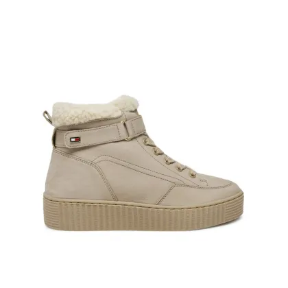 Zdjęcie Tommy Hilfiger Sneakersy Faux Fur Nubuck Low Lace-Up FW0FW08172 Beżowy
