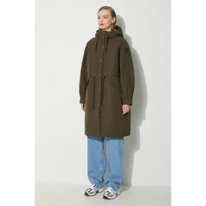 Zdjęcie Woolrich kurtka Check Lined Long Parka damska kolor zielony zimowa CFWWOU0854FRUT3490