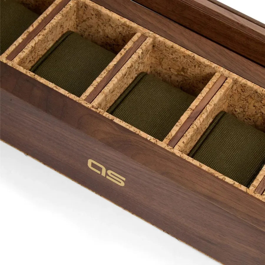 obrazek 3 Oryginalne drewniane pudełko Flatiron II Analog Shift Walnut na 5 zegarków