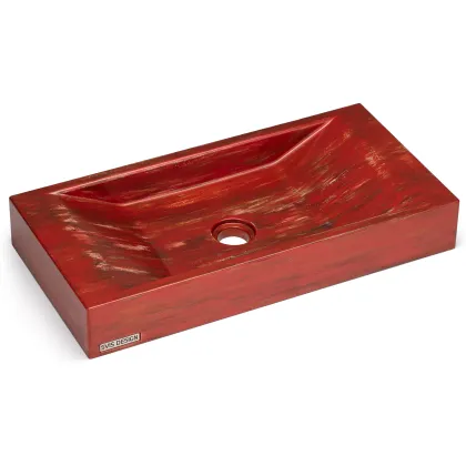 Zdjęcie Stylowa umywalka 60 cm SIRIUS BASIC – AGED METAL, metaliczny czerwony i miedziany, lakier półmatowy