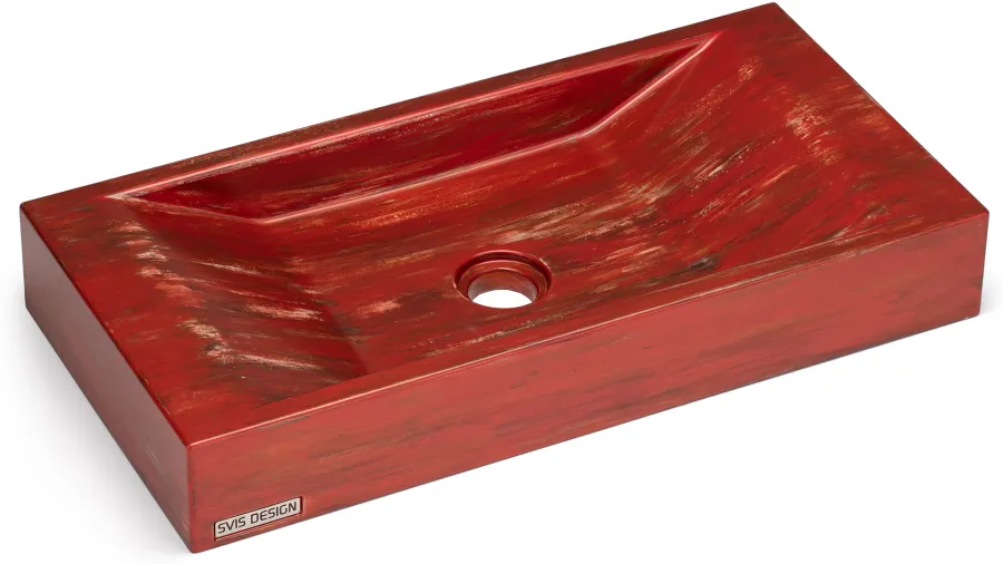 obrazek 1 Stylowa umywalka 60 cm SIRIUS BASIC – AGED METAL, metaliczny czerwony i miedziany, lakier półmatowy