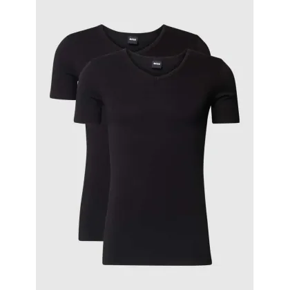 Zdjęcie T-shirt z dekoltem w serek w zestawie 2 szt. model ‘Modern’