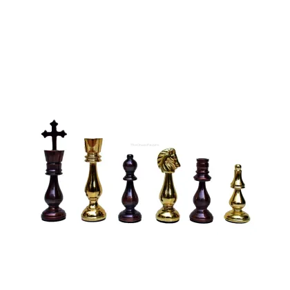Zdjęcie Figury szachowe z litego mosiądzu z serii King of Castle - The Chess Empire