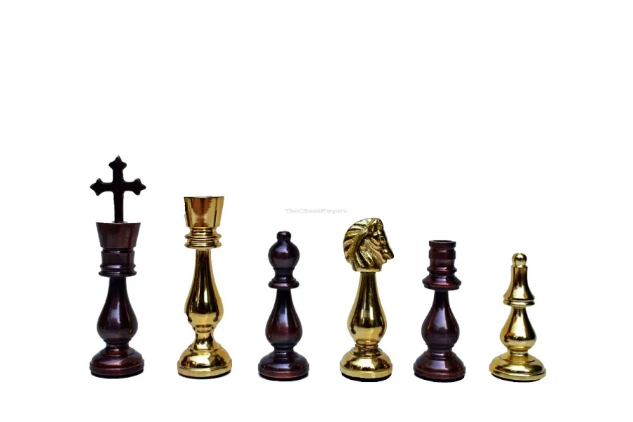 obrazek 1 Figury szachowe z litego mosiądzu z serii King of Castle - The Chess Empire