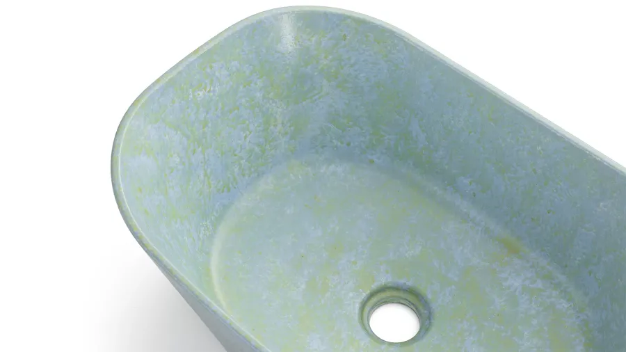 obrazek 3 Oszałamiająca umywalka 50 cm LIBRA BASIC – GRANITE, niebieski i zielony, lakier półmatowy