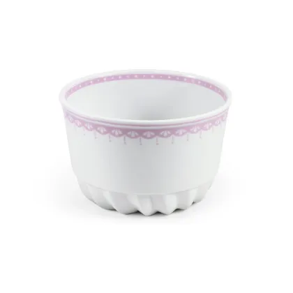 Zdjęcie Wielofunkcyjny pojemnik z porcelany z delikatnym różowym zdobieniem – Leander