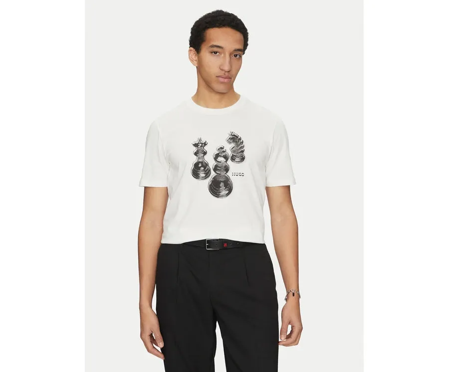 obrazek 1 HUGO T-Shirt Dischach 50532918 Écru Regular Fit