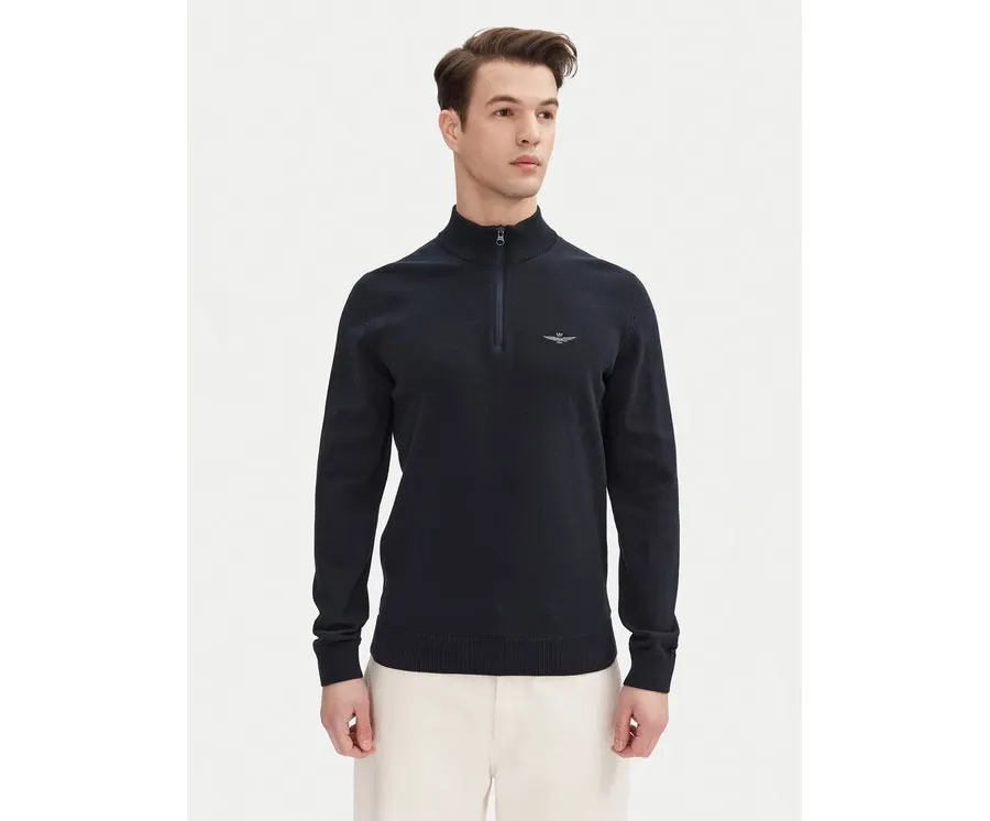 obrazek 1 Aeronautica Militare Sweter 251MA1489L506 Granatowy Regular Fit