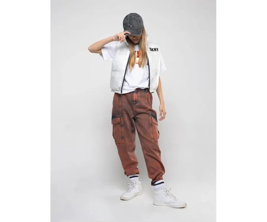 obrazek 1 DKNY T-Shirt D35T08 S Biały Regular Fit