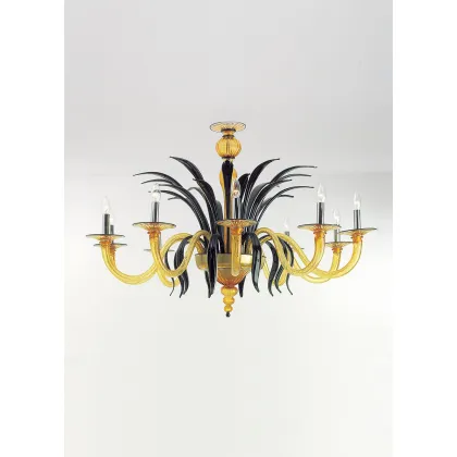 Zdjęcie Gustowny wenecki żyrandol ze szkła Murano na 10 żarówek