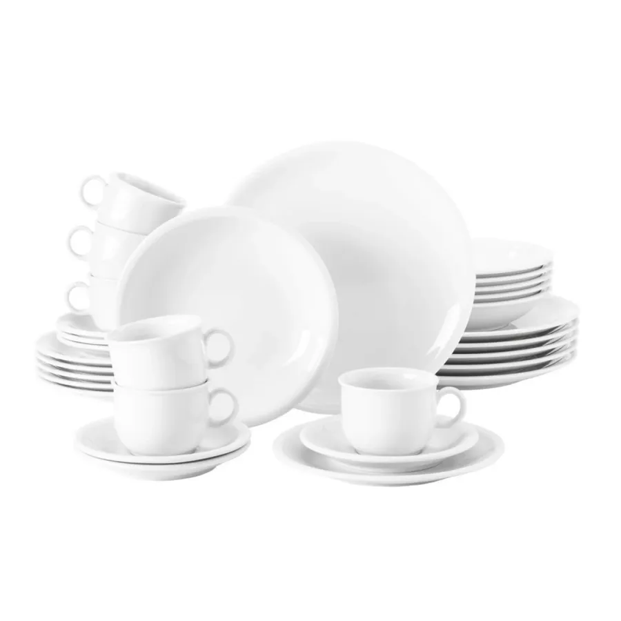 obrazek 1 Piękny porcelanowy 30-elementowy biały zestaw porcelany - Seltmann Weiden