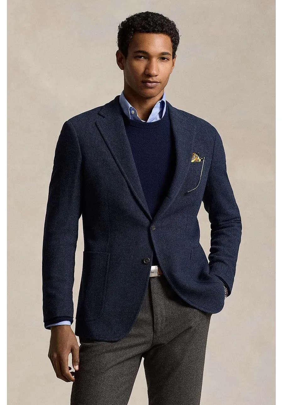 obrazek 1 Polo Ralph Lauren marynarka Broken Herringbone męska kolor granatowy  715952597