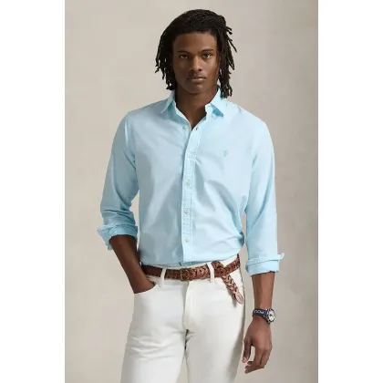Zdjęcie Polo Ralph Lauren koszula bawełniana Sport Shirt męska kolor niebieski regular z kołnierzykiem klasycznym 710968913
