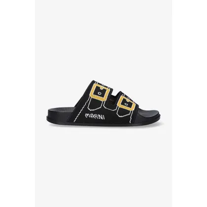 Zdjęcie Marni klapki Sandal męskie kolor czarny SAMR003802.P4547-POMARA