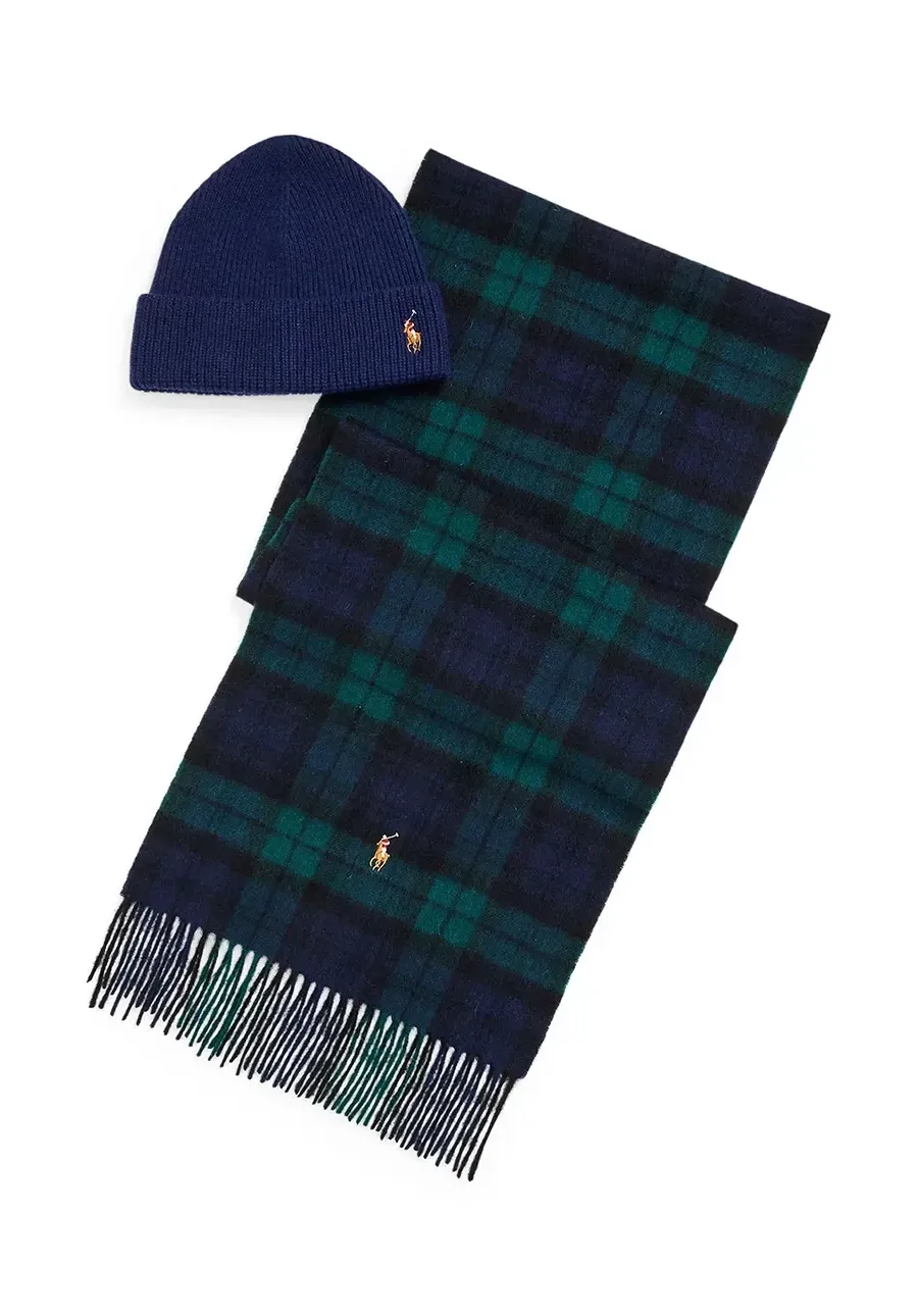 obrazek 1 Polo Ralph Lauren czapka i szalik wełniany kolor granatowy 449959530