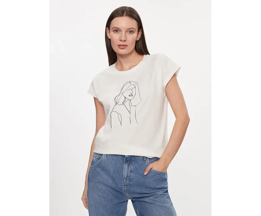 obrazek 1 Vero Moda T-Shirt 10298088 Biały Box Fit