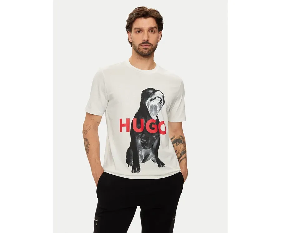 obrazek 1 Hugo T-Shirt Dayaking 50523979 Écru Regular Fit HUGO
