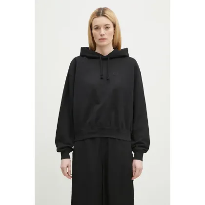 Zdjęcie Y-3 bluza bawełniana French Terry Boxy Hoodie damska kolor czarny z kapturem gładka JX7373