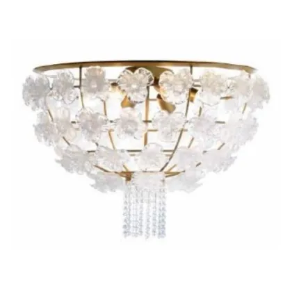 Zdjęcie Ekskluzywny żyrandol w całości wykonany ze szkła Murano, ręcznie tkanych pereł i kwiatów – Il Paralume Marina