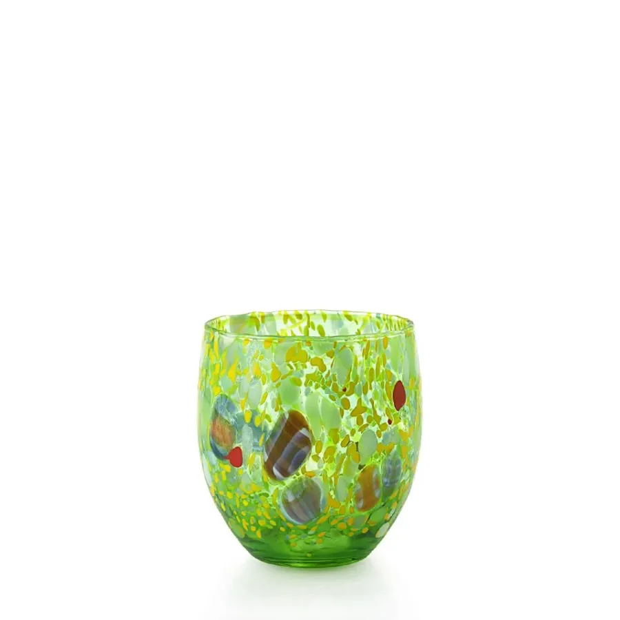 obrazek 1 Zielony komplet 6 włoskich szklanek do picia wody (9 cm)
