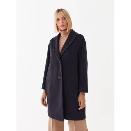 Zdjęcie Peserico Easy Płaszcz wełniany M20095 04309 Granatowy Regular Fit