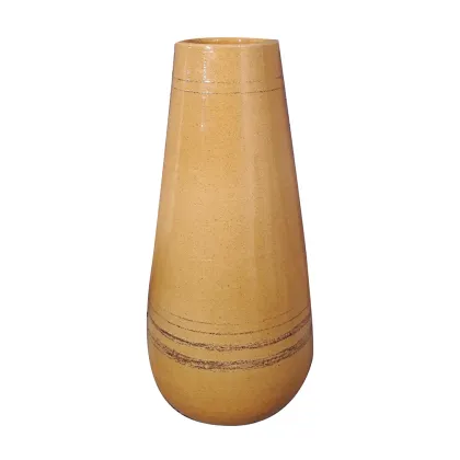 Picture Italian Elba vase made of ceramics with an oblong shape