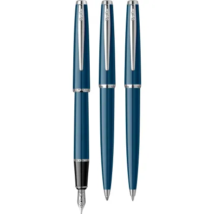 Zdjęcie Zestaw Pióro Wieczne - Długopis - Ołówek Mechaniczny 0.7mm Vintage 33 Granatowy