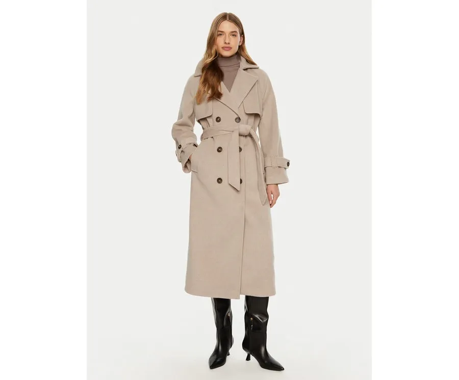 obrazek 1 ACCESS FASHION Płaszcz przejściowy 44-9001-119 Beżowy Relaxed Fit