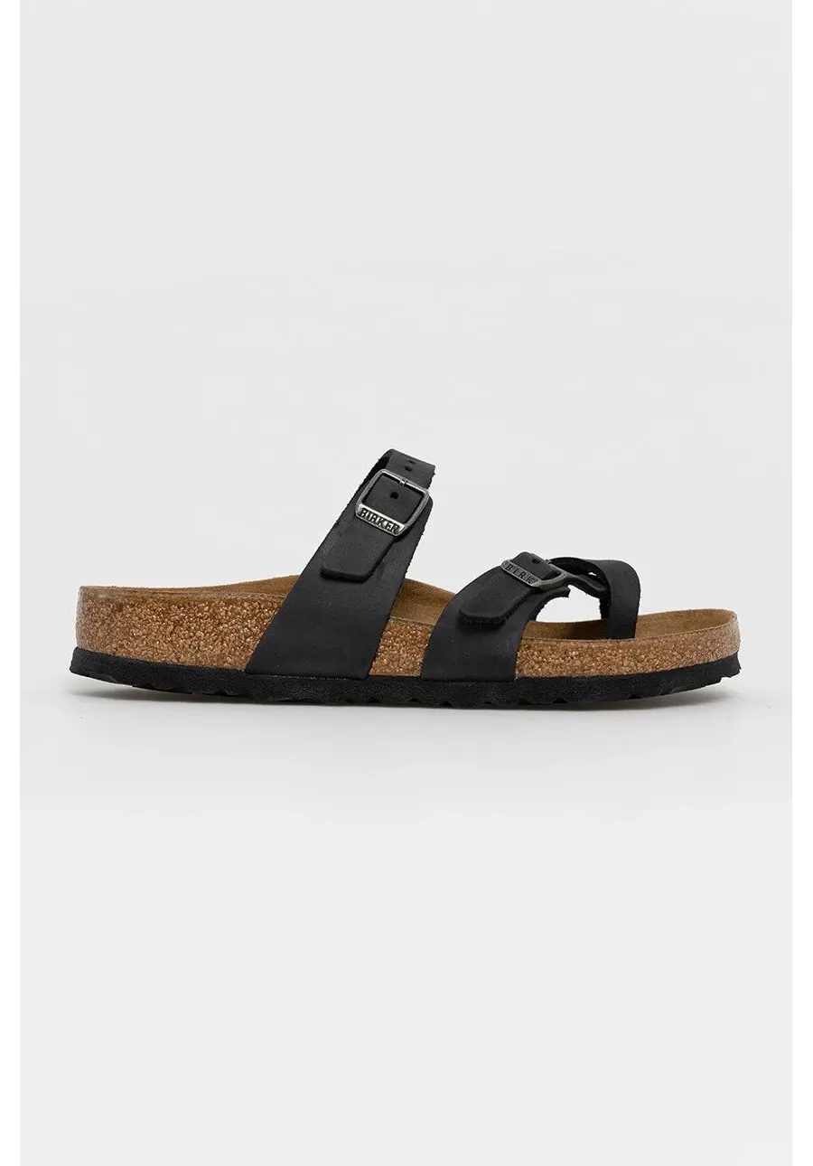 obrazek 1 Birkenstock klapki skórzane Mayari damskie kolor czarny 171481