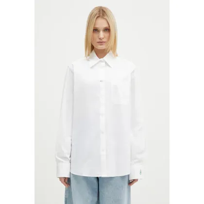 Zdjęcie JW Anderson koszula bawełniana Classic Shirt damska kolor biały relaxed z kołnierzykiem klasycznym SH0334.PG1090.001