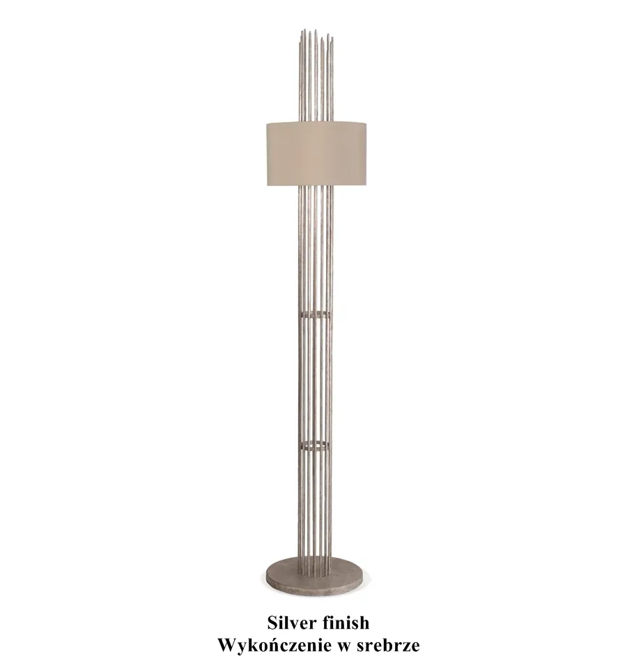 obrazek 5 Awangardowa wysoka lampa ze stali z abażurem - Luxury Products