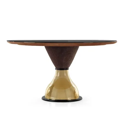 Zdjęcie Włoski okrągły stół obiadowy Davis - dostępne 3 rodzaje blatów