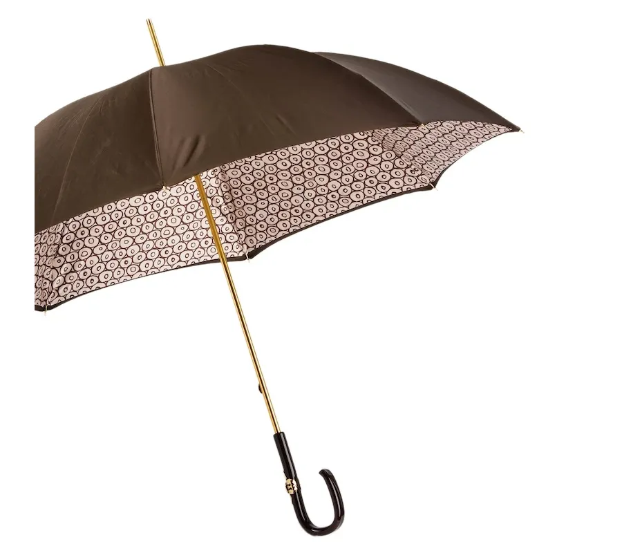 obrazek 6 Elegancki parasol damski w kolorze brązowym z piękną rączką - Pasotti