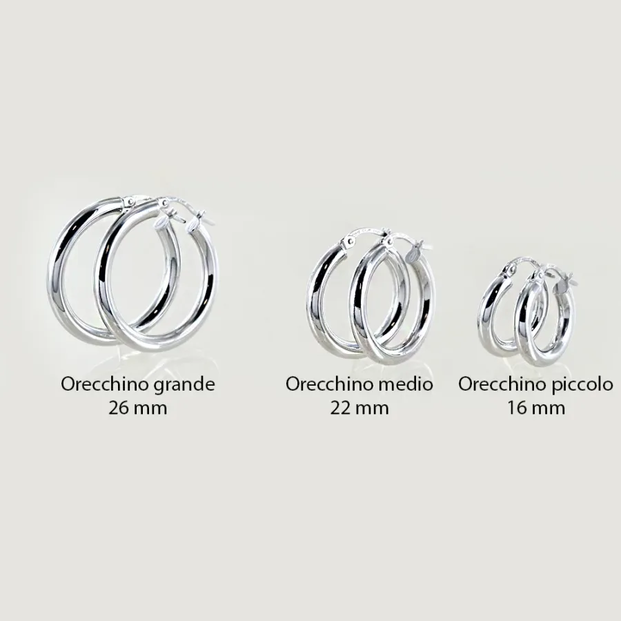 obrazek 6 Klasyczne okrągłe kolczyki z białego złota (22 mm)