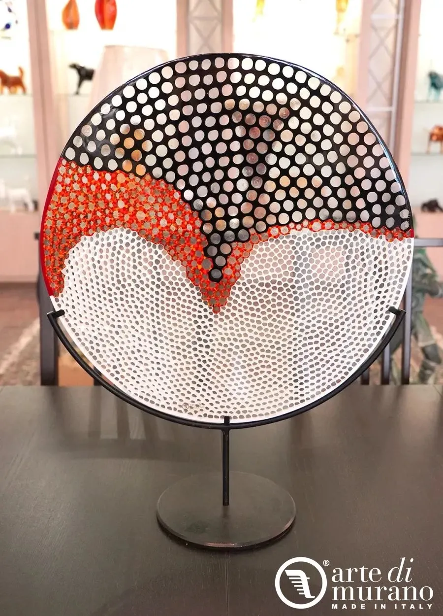 obrazek 1 Wielokolorowe naczynie rzeźba z oryginalnego szkła Murano