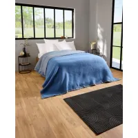 Picture Volta Azur Myosotis double-sided wool blanket